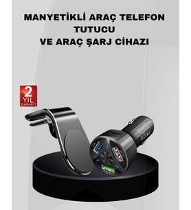 Araç İçi Telefon Tutucu + Quick Charge 3.0 Araç Seti