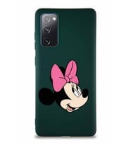 Samsung Galaxy S20 FE Soft Premier Kapak Minnie Mouse-A Tasarımlı Silikon Kılıf - Yeşil (Şeffaf)
