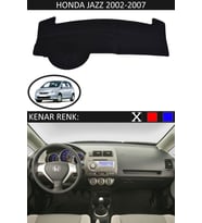 Honda Jazz 2002-2007 Için Uygun Torpido Koruma Halısı Siyah Kenar Renk Siyah