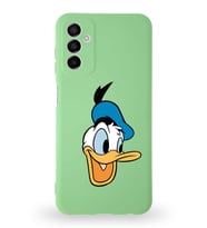Samsung Galaxy M13 Uyumlu Lansman Kılıf Altı Kapalı İçi Kadife  Donald Duck-A Tasarımlı  Kapak (Şeffaf)