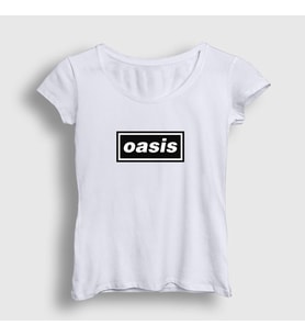 Presmono Kadın Beyaz Logo Oasis T-Shirt 100259tt (Beyaz)
