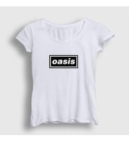 Presmono Kadın Beyaz Logo Oasis T-Shirt 100259tt (Beyaz)
