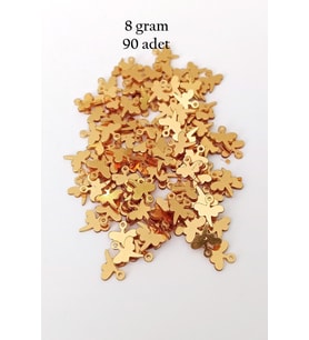 Oya Abiye Bileklik Kolye Pleksi Metalik Plastik Pul Altın Renk 8 gram 90 adet - BNC495