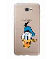 Samsung Galaxy J7 Prime Kapak Donald Duck Tasarımlı Şeffaf Silikon Kılıf