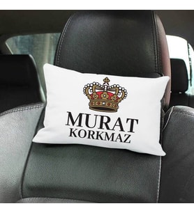 Kral Tacı İkonlu İsimli Araç Koltuk Yastığı