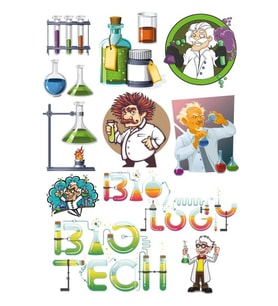 Bilim Profesör Sticker Set 11 Parça Telefon, Tablet, Defter, Laptop Sticker