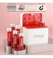 Mioji BT12 AA ve AAA 1.5V Şarj Edilebilir Pil ve Şarj Cihazı Beyaz