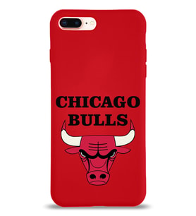 Apple iPhone 8 Plus Uyumlu Lansman Kılıf Chicago Bulls Tasarımlı Altı Kapalı İçi Kadife Kaplı  Kapak (Şeffaf)