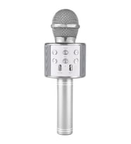 Ws 858 Karaoke Mikrofon Bluetooth Hoparlör Gümüş