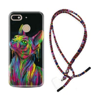 General Mobile GM8 Go GM9 GM20 Pro Plus Kılıf Boyun Asklı Rasta Silikon Color Cat 1754