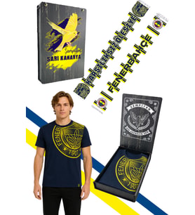 FENERBAHÇE ERKEK TRIBUN HALFTONE LOGOLU TSHIRT ŞAL HEDİYELİ UV KUTULU