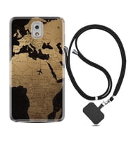 Samsung Note 3 4 5 8 9 20 Ultra 10 Lite Kılıf Boyun Askılı Silikon Map Planet 1656