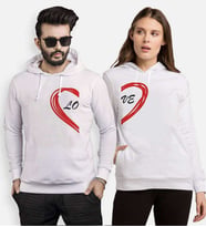 Tshirthane Lo Ve Yarım Kalp Sevgili Kombinleri Kapüşonlu Kombini (Tek Ürün Fiyatıdır.)