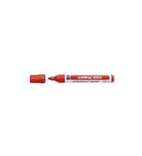 Edding Beyaz Tahta Kalemi E-260 Kırmızı Tahta Kalemi Yuvarlak Uçlu 1.5 - 3 Mm (10 Lu Kutu)
