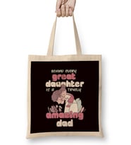 Great Daughter Amazing Dad Papa Father Daddy Husband Stepdad Bez Çanta Uzun Saplı