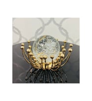Şık Metal Damlalı Cam Küre Gold Obje, Dekoratif ve Modern Tasarım