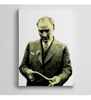Atatürk Kitap Okurken Kanvas Tablo