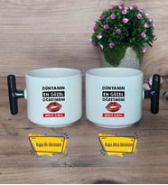 Dünyanın En Güzel Öğretmeni Kupa Bardak T Siyah Kulplu Öğretmenler Günü Hediyesi