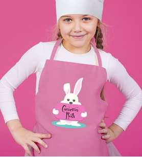 BK Gift Kişiye Özel Paskalya Bayramı Pembe Çocuk Mutfak Önlüğü-2