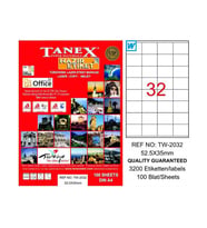 TANEX 2032 LASER ETİKET 52x35mm 32x100 3200 ADET