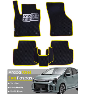 KİA PİCANTO (2017-2025) Uyumlu EVA Paspas Tam Set–Araca Özel,Kolay Montaj,Su Geçirmez