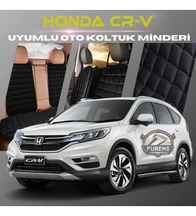 Honda Cr-V Siyah Renk Tay Tüyü Cepli & Terletmez Sırtlı Oto Koltuk Minder Seti - Koltuk Koruma Kılıfı (ÖN & ARKA TAM SET)