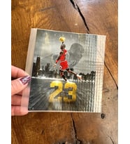 ÜTÜ İLE YAPIŞAN 23 RAKAMLI BASKETBOLCU TGRANSFER BASKI ARMA 15X13 CM