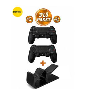 PS4 Uyumlu Kablosuz Oyun Kolu & Stand V3 (3'lü Paket) – Kesintisiz Oyun Keyfi!
