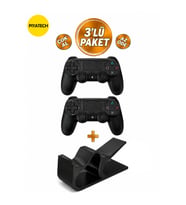 PS4 Uyumlu Kablosuz Oyun Kolu & Stand V3 (3'lü Paket) – Kesintisiz Oyun Keyfi!