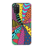 PrintiFy Samsung Galaxy A02s ile Uyumlu 1mm Slim Fit Retro Colors 4 Baskılı Şeffaf  Kılıf