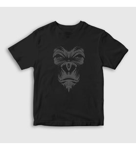 Presmono Unisex Çocuk Siyah Face Gorilla Goril T-Shirt 320497tt