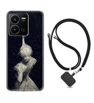 Vivo Y22 Kılıf Resimli Boyun Askılı İpli Desenli Silikon Star Woman 1332