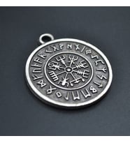 Vegvisir Viking Pusulası Kolye Ucu - Antik Gümüş Kaplama - Kod:64