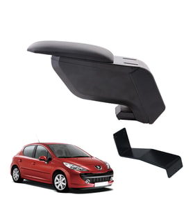 Peugeot 207 2012 Delmesiz Çelik Ayaklı Siyah Kolçak Kol Dayama
