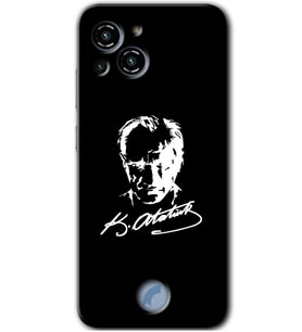 Reeder S23 Pro Max Kılıf HD Desen Baskılı Arka Kapak - Atatürk Silüet İmza