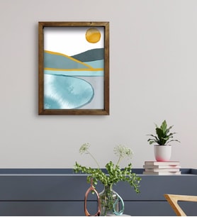 BK Gift Otel Odası Konseptli Doğal Masif Ahşap Çerçeveli Tablo 45x65cm-35