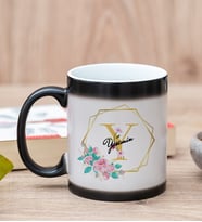 Kişiye Özel Geometrik Yaldız Tasarımlı İsimli Sihirli Kupa Bardak