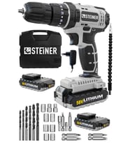 Steiner Germany Technology 58 V 5 Ah Metal Şanzıman Çift Lithium Akü Şarjlı Vidalama Matkap Gri + Set