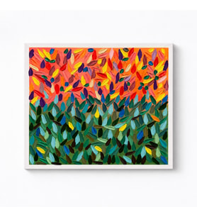 %100 El Yapımı Renkli Soyut Doğa Tablosu – Dokulu Modern Duvar Tablosu – Renkli Dekoratif Sanat Tablosu – 70x70 cm