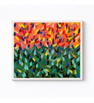 %100 El Yapımı Renkli Soyut Doğa Tablosu – Dokulu Modern Duvar Tablosu – Renkli Dekoratif Sanat Tablosu – 70x70 cm