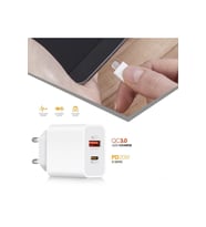 Samsung Galaxy Ace Advance S6800 3.0 Şarj- 20W USB - Type-C Çıkışlı Başlık Hızlı Şarj Adaptörü (Beyaz)
