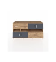Kronos Konsol 5 Raflı 4 Çekmeceli 4 Kapaklı 176x59x99 Çam-Antrasit/Çam