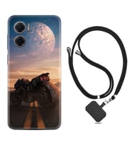Xiaomi Redmi Note 11E Kılıf Silikon Boyun Askılı İpli Desenli Silikon Motor 1621