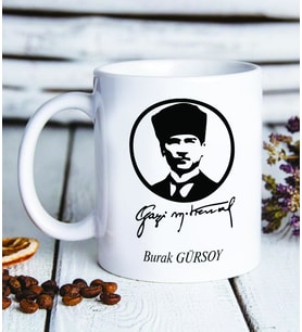 Kişiye Özel Öğretmenler Günü Hediyesi  Tasarımlı İsimli Hediye Kupa (Beyaz)