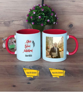 Yazı İşleri Müdürü Kupa Bardak Kırmızı Fotoğraflı