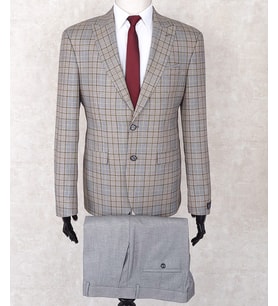 JAN CARLUCCİ Erkek Slim Fit Sivri Yaka Gri Drop 6 Takım Elbise