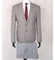 JAN CARLUCCİ Erkek Slim Fit Sivri Yaka Gri Drop 6 Takım Elbise