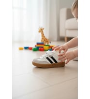 Enoch İlk Adım Bebek Ayakkabısı Samba Model Cırtlı Bağcıklı Düz Tabanlı Ve Kolay Giyim