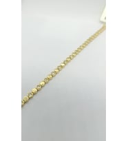 Taş Detaylı Petek Desen Gold Bileklik (17+2 cm)