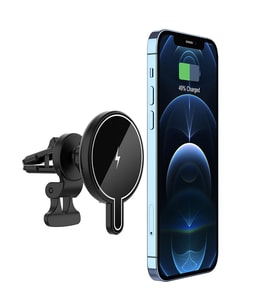 Magsafe Kablosuz Wireless Şarjlı Araç Telefon Tutucu Ayaklı Magnetic iPhone 14 1 (Siyah)